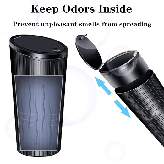 Car Trash Can Bin with Lid - Car Garbage Can Cup Holder-Universal Leakproof Vehicle Garbage Can Bin with 20pcs Trash Bags-Car Organizers and Storage for Front Back Seat Accessories