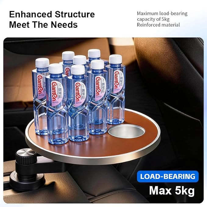 Car Cup Holder Tray, Center Console Mount Car Food Tray Table for Eating, 11 LBS Load Capacity Cup Holder Expander, Universal Car Tray for Drinks, Meals, Laptop, Fits Most Vehicles