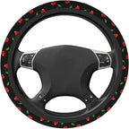 Red Hearts Cherry Steering Wheel Covers Non Slip Neoprene Steering Wheel Protector Universal 15 inch for Men Women Car Trucks