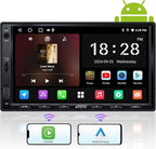 A5L 7inch Android Double DIN Car Stereo, Wireless CarPlay&Android Auto, Wi-Fi/USB/BT Tethering, QLED Touch Screen Car CarPlay, DSP, MirrorLink, FM&SS Radio, HD LRV, HDMI Out, AI&GPS Tracking
