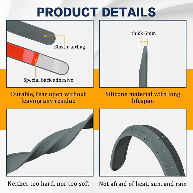 4PCS Silicone Car Door Edge Guard, Car Door Protector, Self Adhesive Crash Scratch Strips Accessories Protector, Auto Accessories Decorative Anti-Collision Strip for Sedans Truck SUV (Gray)