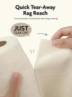 Microfiber Cleaning Cloth Roll -40 Pack, Tear Away Microfiber Towels, 12" x 12", Reusable, Washable, Scratch Free, Ultra Absorbent Dishcloth for All-Around Cleaning Supplies (Beige)