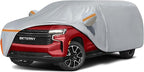 Car Cover for 2007-2026 Chevy Suburban/Cadillac Escalade ESV/GMC Yukon XL, Waterproof Custom-fit All Weather Sun Rain UV Dust Snow Protection Outdoor Car Cover with Door Zipper and Cotton Lining-Grey