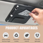 2 PCS Car Sun Visor Organizer, Small Auto Visor Organizer and Storage, Registration and Document Holder for Sunglasses, Card, Pen, Driver License, Car Accessories (Black)