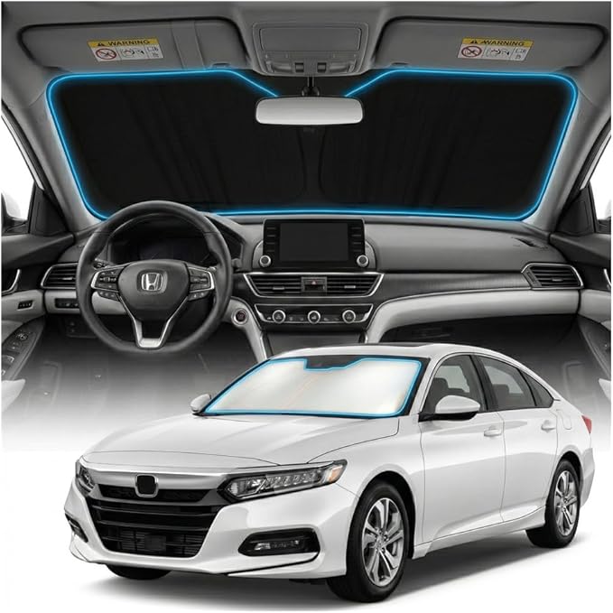 for Honda Accord Sun Shade Windshield Cover - Custom Fit Accord Accessories 2018-2022 Sunshade Foldable UV Protection & Heat Shield Sun Visor Accessories