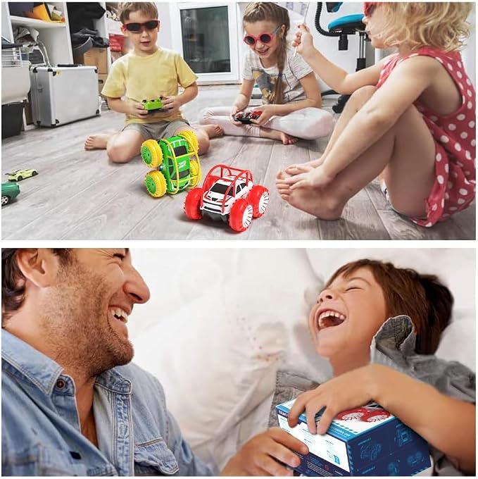 Amphibious Remote Control Car,Rechargeable RC Cars Toy 360° Flips Rotation Stunt Crawler 15KM/H 4WD All Terrain Outdoor Indoor Toy for Kids Boys Girls 3-12