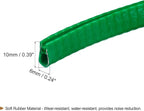 U Channel Edge Trim, 19.7ft Length Rubber Guard Seal Strip Edge Protector Fit for 1-2.5mm Edge, (15/64" W x 25/64" H) Green
