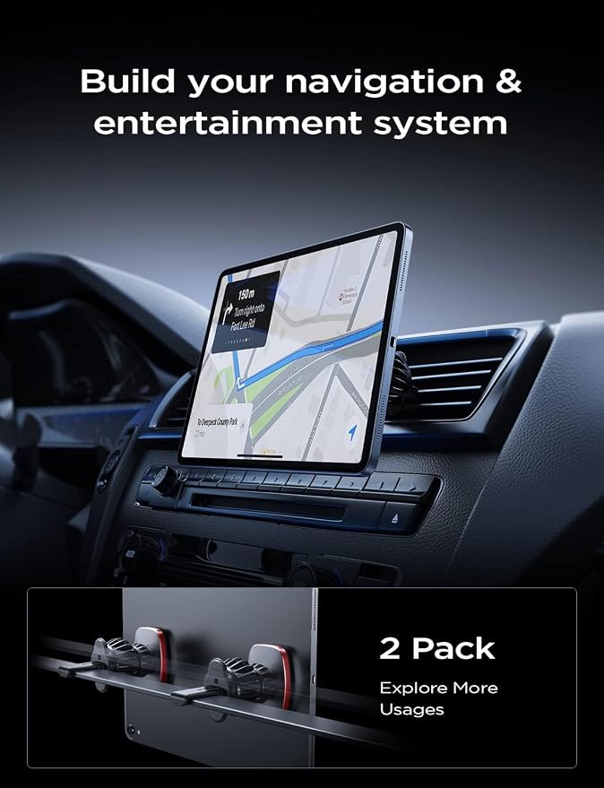 2 Pack Magnetic Phone Holder for Your Car Mount 6 Military Magnets Car Phone Holder Mount Vent Cell Phone Holdeer Mount Vent Cell Phone Holder (Red)