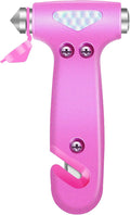 Car Glass Breaker and Seatbelt Cutter, Emergency Escape Tool, Pink | Built with ABS Handle and Carbon Steel Tip, Compact Design for Car Doors, Seats and Glove Box, Practical Gift for Driver