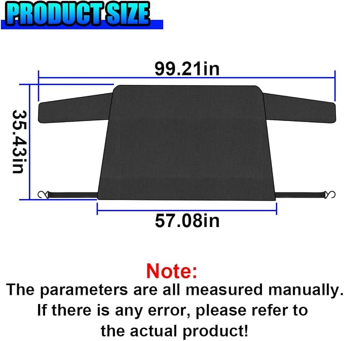 Car Rear Windshield Snow Ice Cover, 57'' × 35'' Waterproof Oxford Car Sun Shade Protector, Universal Winter Windproof Frost Automotive Exterior Accessories for SUV Truck Sedan (Rear)