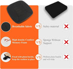 Car Seat Cushion with 1.2inch Comfort Memory Foam, Seat Cushion for Car and Office Chair (Black)