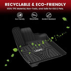 Floor Mats & Trunk Mat with Backrest Mat for Honda Pilot 2023-2025 2026, Split & One-Piece Foldable Seating All Weather TPE Floor Liners 1st & 2nd & 3rd Row & Cargo Mat with Seatback Mat, Black