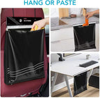 Disposable Car Trash Bag - Large Capacity - Car Garbage Bag Hanging from Headrest - Easy to Stick-On, Leakproof, Smellproof Car Trash Can - Ideal for Travel, Camping, and Home Use (All Black, 50)