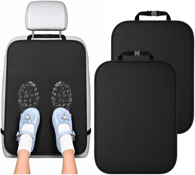 Back Seat Cover for Kids, 2 Pack Waterproof Kick Mats Backseat Protector, Car Seat Back Protectors for Vehicles to Protect from Dirt, Mud & Scratches,Easy to Clean X-Large