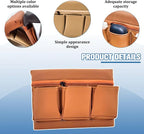 Car Window Side Storage Box, Multifunctional Leather Vehicle Side Door Armrest Pad Organizer with Pockets, Auto Window Arm Elbow Rest Storage Bag, Universal for SUV Van Truck (Brown)
