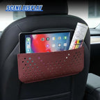 Car Seat Side Pocket Organizer, PU Leather Water-Resistant Car Console Storage Bag, Multifunctional Auto Interior Door Tray Pouch Organizer Accessories for Phone Keys Sunglasses (Burgundy)