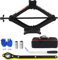 2T Scissor Jack for Car Tool Kit,Heavy Duty Car Tire Changing Kit for Automotive Lifting with Ratchet Wrench & Lug Wrench,Sturdy Cars Jack Kits Automotive Tools Lift Range 3.93-15.35"