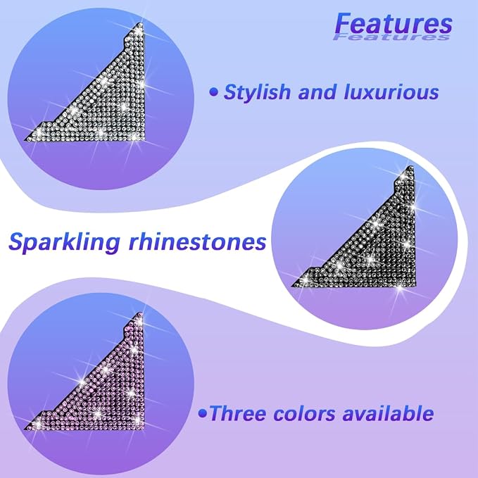Bling Car Door Corner Edge Guard, 4PCS Anti-Collision Crystal Rhinestone Vehicle Door Edge Bumper Protector Sticker, Automotive Decorative Accessories, Universal for SUV Truck Sedan (White)