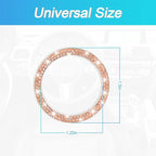 Car Bling Crystal Rhinestone Engine Start Ring Decals, 2 Pack Car Push Start Button Cover/Sticker, Key Ignition Knob Bling Ring, Sparkling Car Interior Accessories for Women (Double Orange)