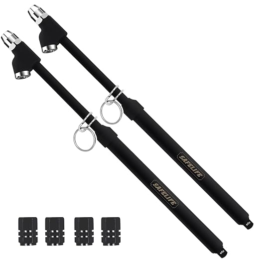 Heavy Duty Tire Pressure Gauge, Straight-on Dual Head Air Pressure Gauge, 10-150PSI 100-1000KPa Tire Air Gauge, Non-Slip Handle and Extended Tube for Semi Truck Car RV Van