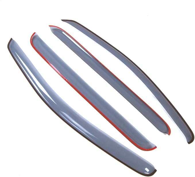 Car Window Rain Guard | Outside Mount Visors Auto Side Window Deflectors | Windows Visor Rain Shields Compatible with 2007-2010 Chrysler Aspen | 4 Pcs Set, LGWV2-116-2, Light Tinted