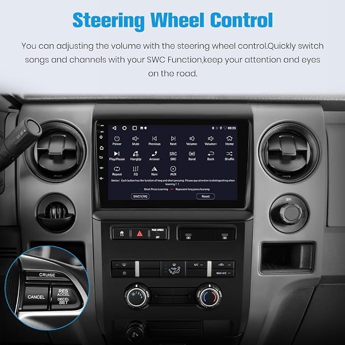 5G WiFi Car Radio Stereo for Ford F150 2009-2012,9" HD IPS Touch Display,Wireless CarPlay/Android Auto,GPS DSP RDS,Upgrade Bluetooth 5.0 AM/FM Stereo Low-end Car