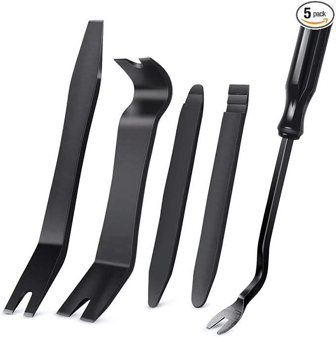 5 PCS Nylon Auto Trim Removal Tool Kit No-Scratch Removal Tool Kit for Car Clip Panel & Audio Dashboard Dismantle Black