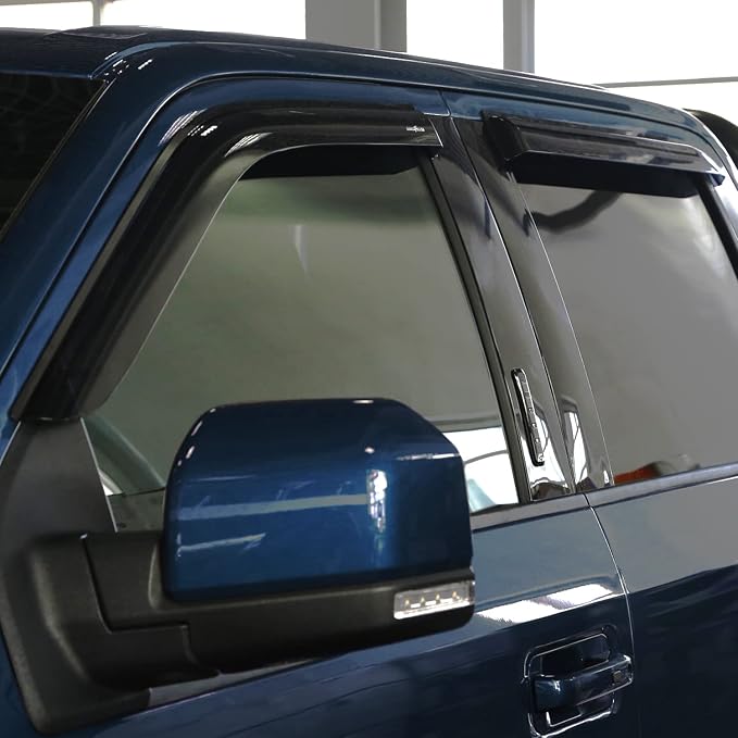 Goodyear Shatterproof Window Deflectors for Ford F150 Raptor 2017-2026 SuperCrew, Tape-on Rain Guards, Window Visors,Vent Deflector Visor, Car Accessories,4 pcs. - GY008519