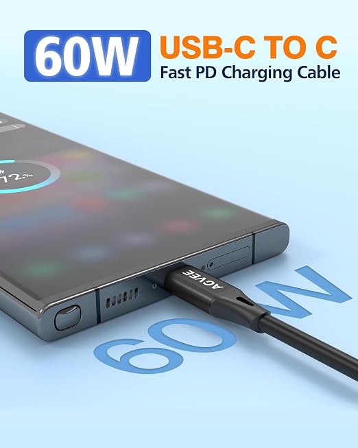 3ft Coiled USB-C to USB-C Cable [USB-IF Certified] Carplay | 60W PD Fast Charger Data Transfer Cord in Car for iPhone 17/16/15, Android Auto, Galaxy S26 S25 S24 S23 S22 S21 S10 S9, Pixel