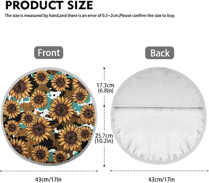 Sunflower Steering Wheel Sun Shade Cover Cooling Steering Wheel Sun Block Anti-Heat Aluminum Foil Steering Wheel Cover Steering Wheel for SUV Truck Van