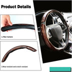 3PCS Carbon Fiber Steering Wheel Cover-Segmented Clip-On Design Anti-Slip & Scratch Resistant Universal Fit 14.5"-16" for Cars/Truck/SUV Great Gift for Men & Women