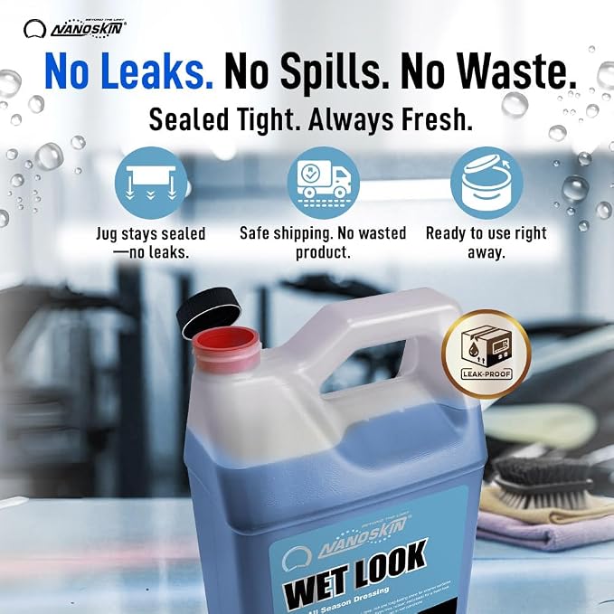 WET LOOK All Season Dressing 5 Gallons -Exterior Rubber & Plastic Solvent Based Dressing for Car Detailing | Produces a Deep, Rich, Long lasting shine | Safe For Cars Trucks, Motorcycles, RV