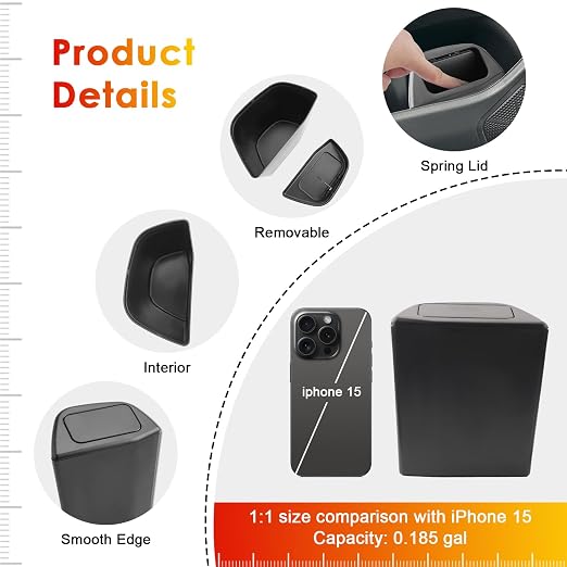 for Toyota RAV4 Trash Can for 2019-2025 Toyota RAV4 Small Car Trash Bin for Side Door RAV4 Front Left Door Trash Garbage Bin w/Lid for Toyota RAV4 Accessories (RAV4 Left Side)