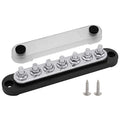 7 x M6 (1/4") Studs Power Distribution Block Bus Bar 12V, 5.9" HD 150A Marine BusBar Battery Distribution Block W/Cover for Car Boat Solar (Black)
