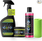 Care Car Wash Care Kit, Essential Car Cleaning Supplies, for Trucks, SUVs, and More, 5-Piece Set with Shampoo, Spray, Gel Wax, Microfiber Towels
