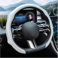 Car Steering Wheel Cover with Comfort Grip, 14.5-15" Carbon Fiber Laser Non-Slip Steering Wheel Protector, Cool Stylish Auto Interior Decor Accessories, Universal for Van SUV Sedan (White)