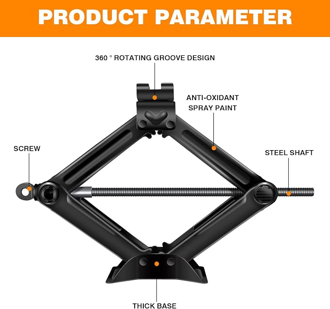 Car Jack Kit,Scissor Jack,Heavy Lifting Jack for Car 2 Ton (4409 lbs) Wide Range of Applications Scissor Jack,for Truck SUV