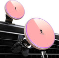 for Magnetic Car Mount Charger-15W Wireless Car Charger-Magnetic Car Phone Holder for Dash Air Vent-LED RGB HandsFree Car Mount Fast Car Charger for iPhone 16 15/14/13/12 Pink