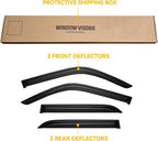 Window Visor for 1996-2002 Toyota 4runner, Out-Channel Rain Guards Shields Vent Deflector Shade Wind Dark Smoke 1997 1998 1999 2000 2001, Tape-On Outside-Mount, 4PCS