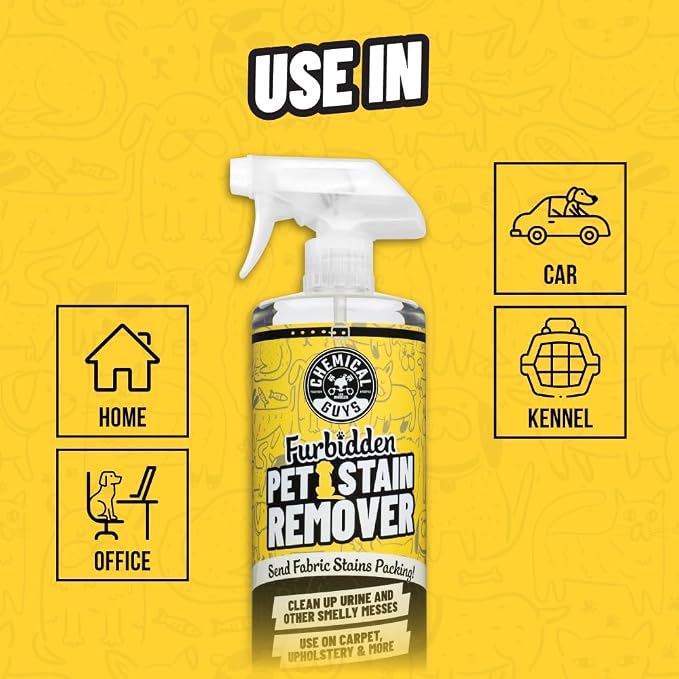 Furbidden Pet Stain Remover for Car & Home, Carpet & Upholstery Cleaner, Eliminates Pet Odors & Stains from Urine & Vomit, Multi-Surface Pet Odor Neutralizer - 16 oz