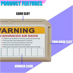 Car Sun Visor Organizer, Car Registration Holder with Parking Number Sticker, Self-Adhesive Card Pocket Storage Organizer to Keep Things Tidy (Beige)