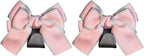 2PCS Car Seat Hooks, Cute Bow Car Seat Headrest Hooks for Purses, Bags, Umbrella, Universal Automotive Interior Decoration Accessoriesl for Vehicle, SUV, Sedan, Truck (Pink Border)