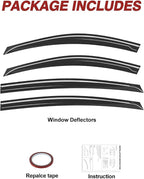 Outside-Mount Window Rain Guards Fit for 2019-2026 Nissan Altima, Extra Durable Window Visors Wind Deflector Dark Smoke Vent Shades for 19-26 Altima, Tape-on with Thicker 4PCS