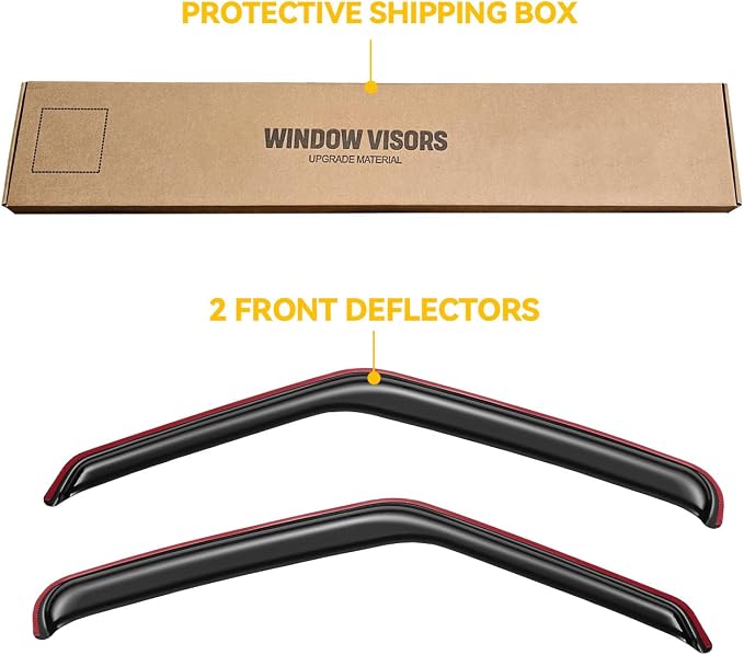 in-Channel Window Visors for 2007-2014 Ford E-150 E-250 E-350 E-450 Super Duty, Rain Guards Shields Vent Deflector Shade Dark Smoke for E150 E250 E350 E450, 2PCS