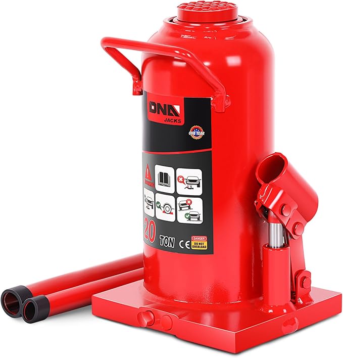 20 tons / 44092 lbs Lifting Automotive Welded Hydraulic Bottle Jack for Repair Vehicle, Pickup, Truck, w/Manual Handle, Red,TOOLS-00362