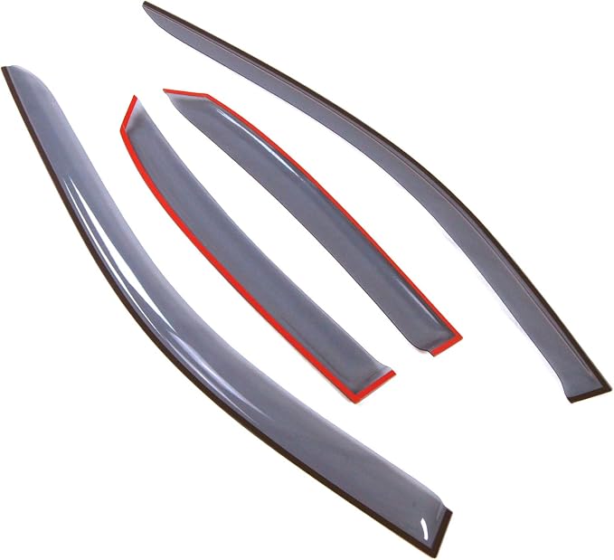 Car Window Rain Guard | Outside Mount Visors Auto Side Window Deflectors | Windows Visor Rain Shields Compatible with 1996-2001 Audi A4 | 4 Pcs Set, LGWV2-661, Light Tinted