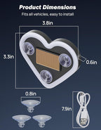 Car LED Ambient Light Solar Powered Heart Neon Light Car Led Lights Interior for Outdoor/Interior Car/Room Pink