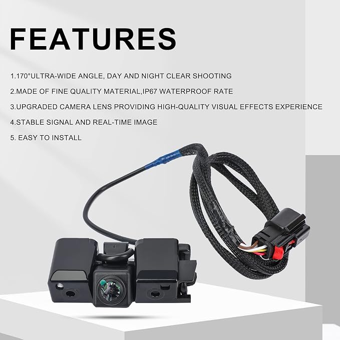 Rear View Backup Camera Replacement for 2014 2015 Chevy Silverado Cheyenne GMC Sierra 1500 2500 HD 3500 HD Replaces# 22803702 23306741