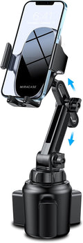 [Upgraded Version Cup Phone Holder for Car, Universal Adjustable Long Neck Car Phone Mount Cradle Friendly Compatible with iPhone Samsung Google and All 4.0-7.0 inches Smartphones