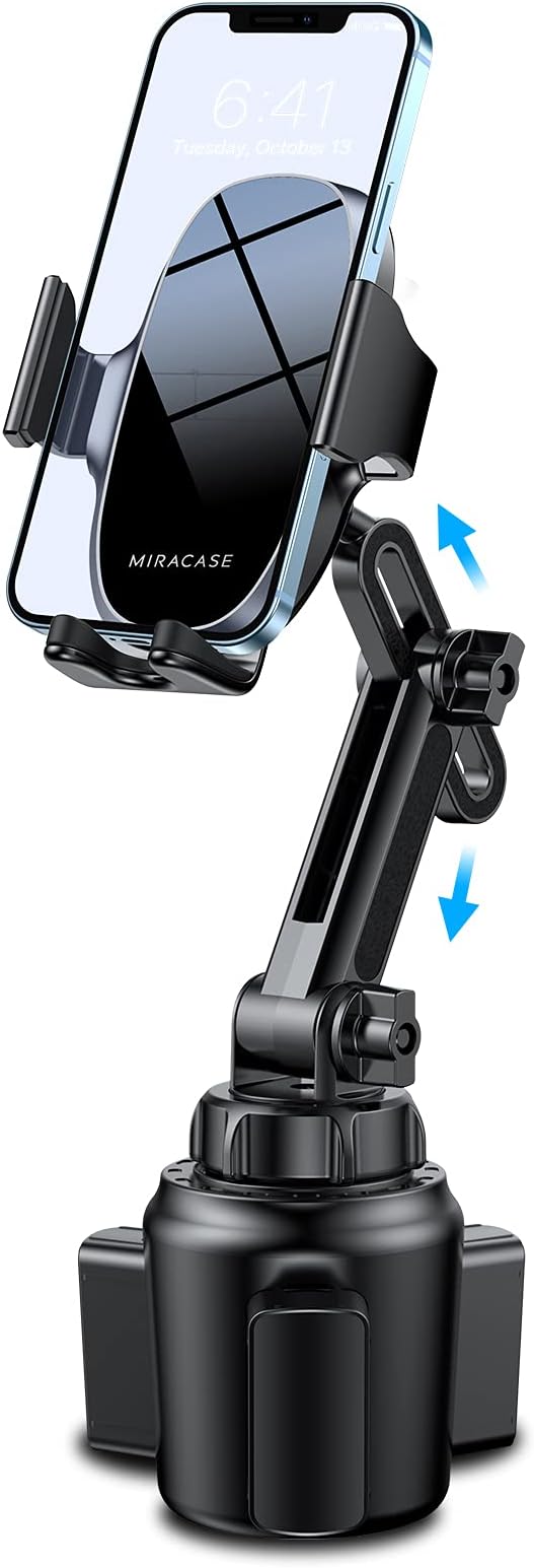 [Upgraded Version Cup Phone Holder for Car, Universal Adjustable Long Neck Car Phone Mount Cradle Friendly Compatible with iPhone Samsung Google and All 4.0-7.0 inches Smartphones